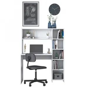 Kalune Design Psací stůl s regálem Hapos 113 cm bílý