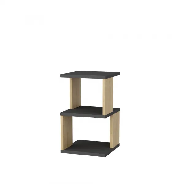 Nočný stolík Carter - Anthracite, Oak