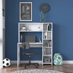Kalune Design Psací stůl s regálem Hapos 113 cm bílý