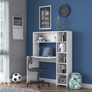 Kalune Design Psací stůl s regálem Hapos 113 cm bílý