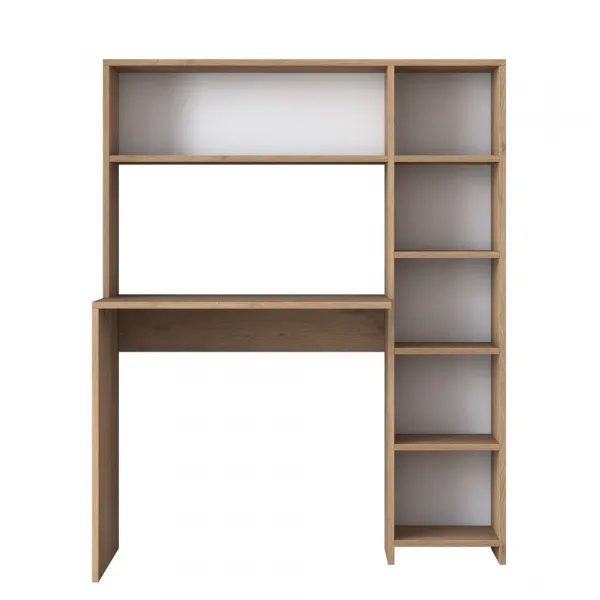 Kalune Design Psací stůl s regálem Hapos 113 cm dub přírodní