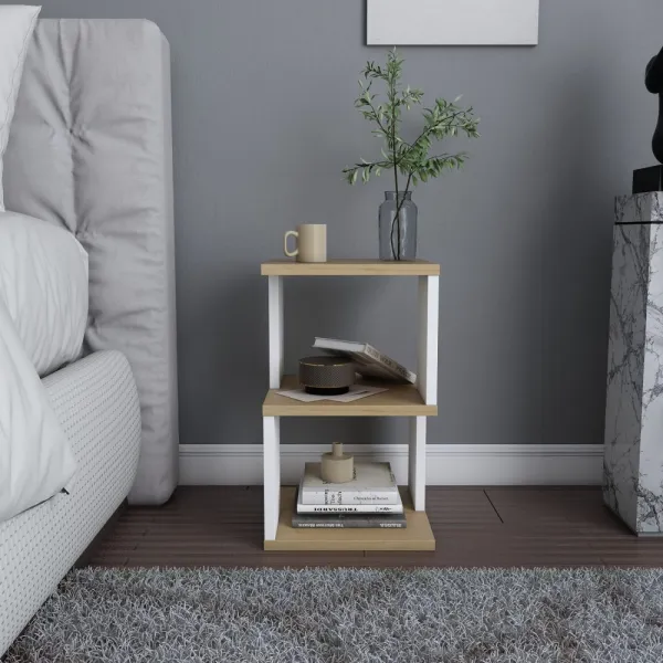 Nočný stolík Carter - Oak, White