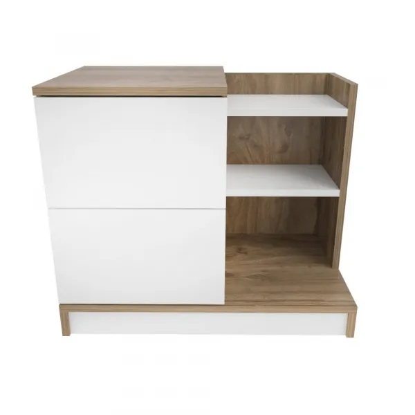 Nočný stolík Rena - White, Oak