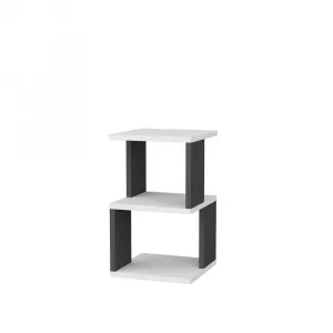 Nočný stolík Carter - White, Anthracite