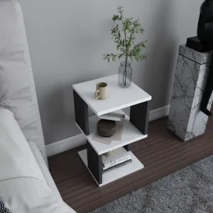 Nočný stolík Carter - White, Anthracite