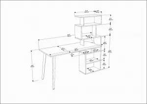 Písací stôl Vina - Walnut