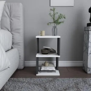 Nočný stolík Carter - White, Anthracite
