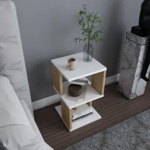 Nočný stolík Carter - White, Oak