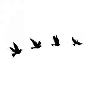 Wallity Nástěnná kovová dekorace Pigeons černá