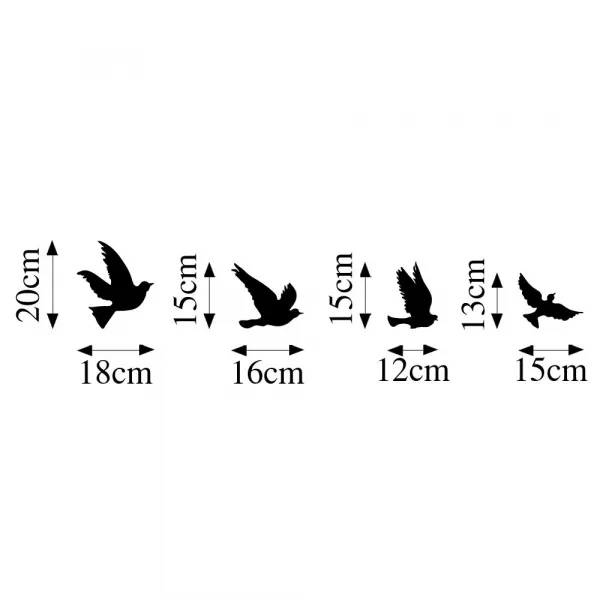Wallity Nástěnná kovová dekorace Pigeons černá