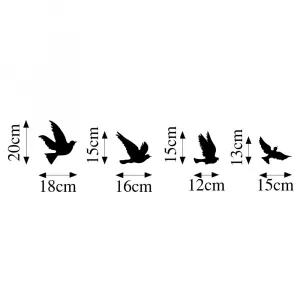 Wallity Nástěnná kovová dekorace Pigeons černá