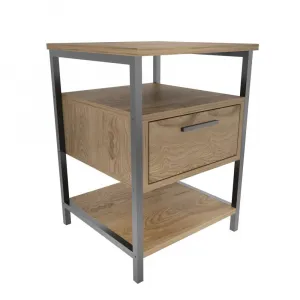 Nočný stolík Alba - Black, Oak