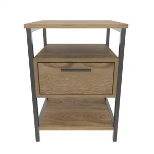 Nočný stolík Alba - Black, Oak