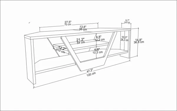 TV stolík Sares - Walnut, Black
