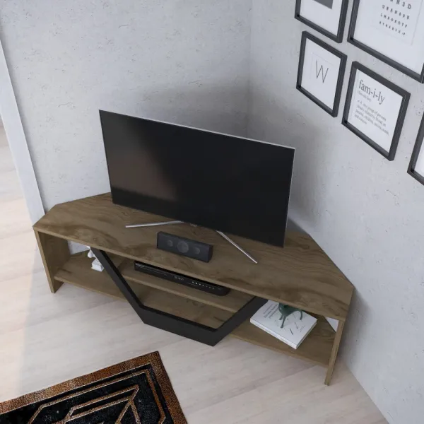 TV stolík Sares - Oud Oak, Black