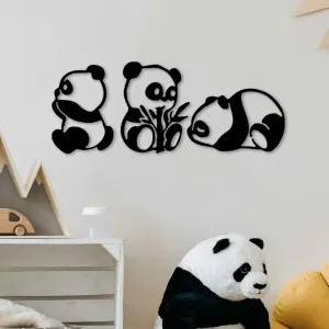 Dekoratívny kovový doplnok na stenu Pandas - 298