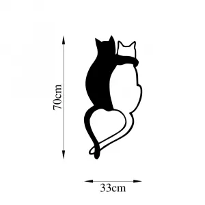 Dekoratívny kovový doplnok na stenu Love Cats - 478