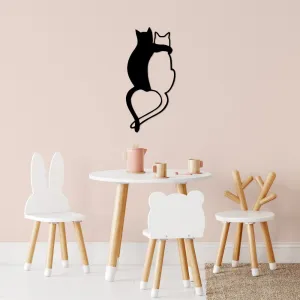 Dekoratívny kovový doplnok na stenu Love Cats - 478