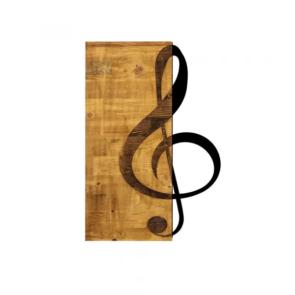 Dekoratívny drevený doplnok na stenu Treble Clef