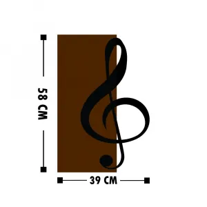 Dekoratívny drevený doplnok na stenu Treble Clef
