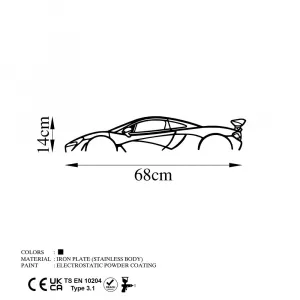 Dekoratívny kovový doplnok na stenu Mclaren P1 Silhouette