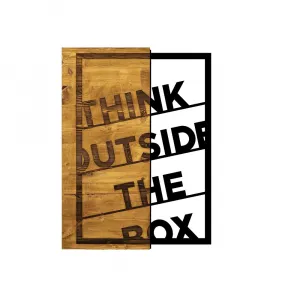 Dekoratívny drevený doplnok na stenu Think Outside The Box