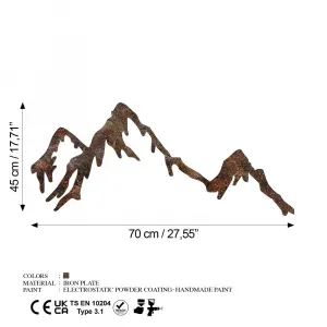 Dekoratívny kovový doplnok na stenu Rusty Mountain