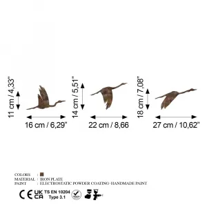 Dekoratívny kovový doplnok na stenu Rusty Birds 1
