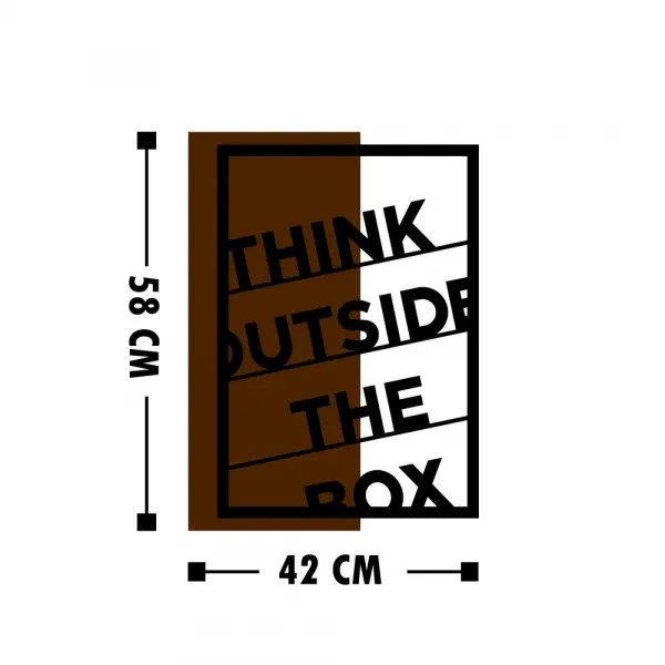 Dekoratívny drevený doplnok na stenu Think Outside The Box