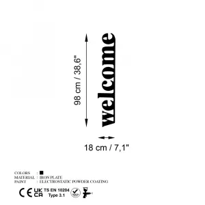 Dekoratívny kovový doplnok na stenu Welcome-5