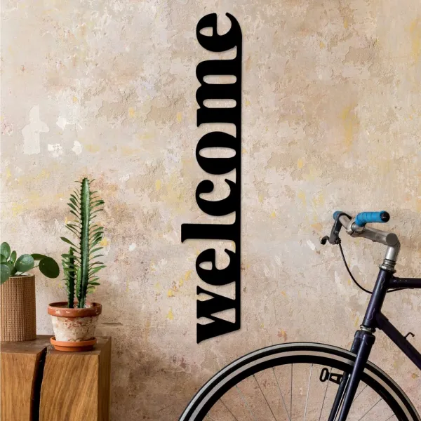 Dekoratívny kovový doplnok na stenu Welcome-5
