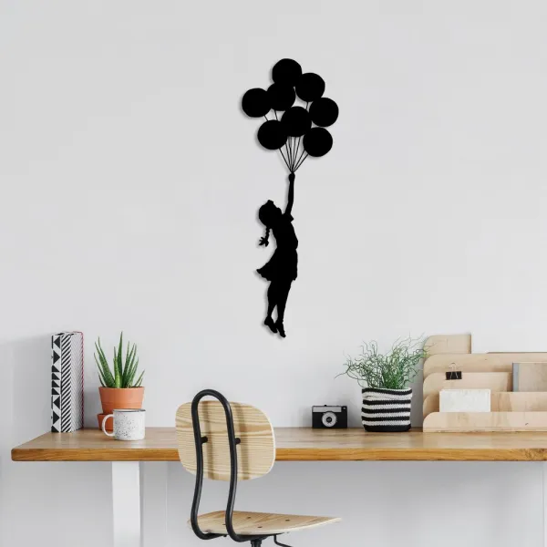 Dekoratívny kovový doplnok na stenu Banksy - 12