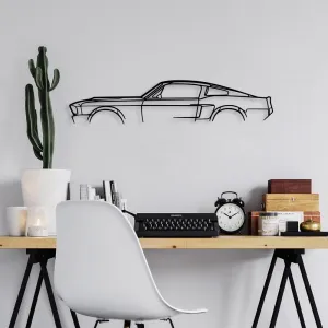 Dekoratívny kovový doplnok na stenu 1967 Ford Mustang Shelby GT500 Silhouette