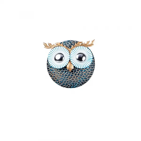 Dekoratívny kovový doplnok na stenu Owl 3 - Silver