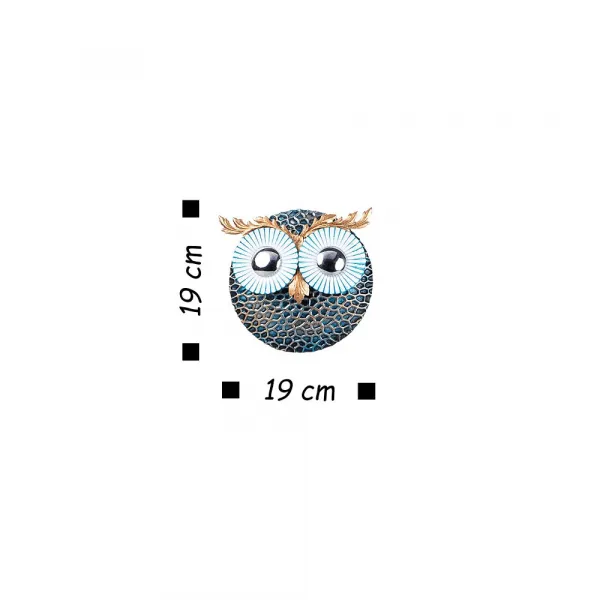 Dekoratívny kovový doplnok na stenu Owl 3 - Silver