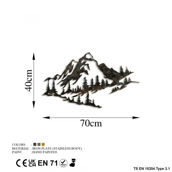 Dekoratívny kovový doplnok na stenu Mountain - 1