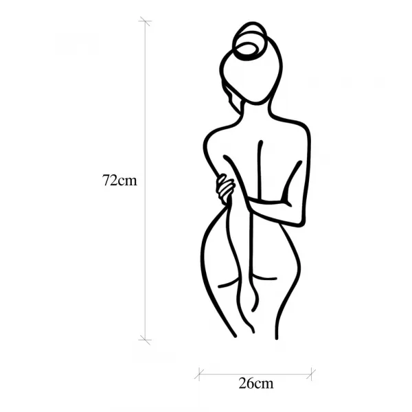 Dekoratívny kovový doplnok na stenu Woman Body