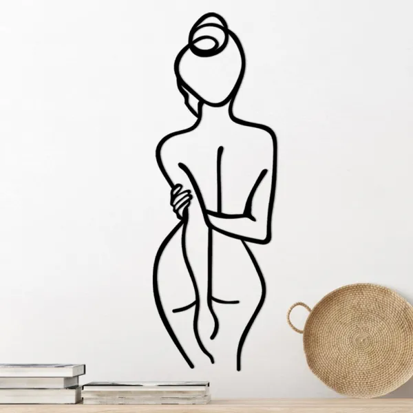 Dekoratívny kovový doplnok na stenu Woman Body