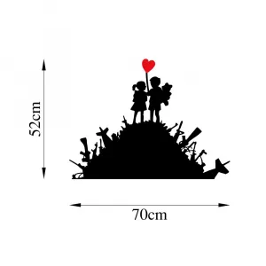 Dekoratívny kovový doplnok na stenu Banksy - 1