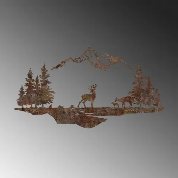 Dekoratívny kovový doplnok na stenu Rusty Landscape 1