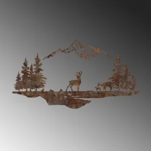 Dekoratívny kovový doplnok na stenu Rusty Landscape 1