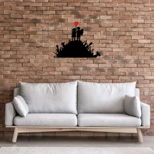 Dekoratívny kovový doplnok na stenu Banksy - 1