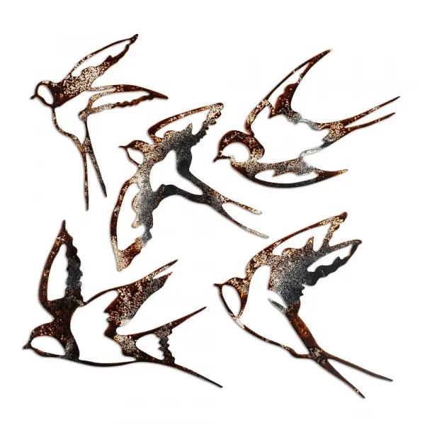 Dekoratívny kovový doplnok na stenu Birds-2