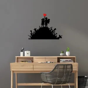 Dekoratívny kovový doplnok na stenu Banksy - 1