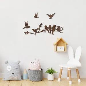 Dekoratívny kovový doplnok na stenu Rusty Birds 2