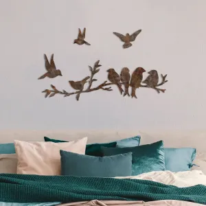 Dekoratívny kovový doplnok na stenu Rusty Birds 2