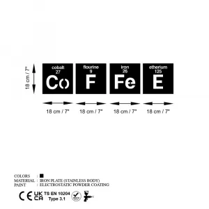 Dekoratívny kovový doplnok na stenu Coffee 13