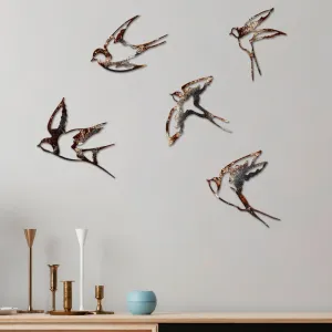 Dekoratívny kovový doplnok na stenu Birds-2