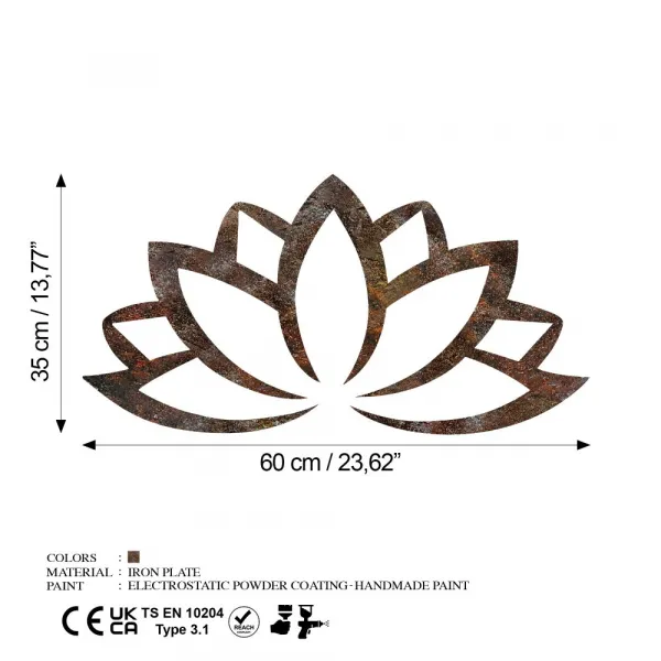 Dekoratívny kovový doplnok na stenu Rusty Lotus