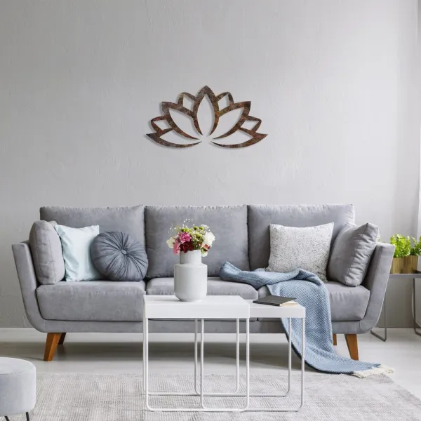 Dekoratívny kovový doplnok na stenu Rusty Lotus